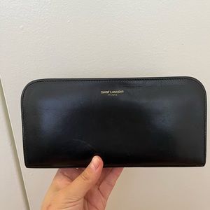 Black leather Yves Saint Laurent YSL wallet